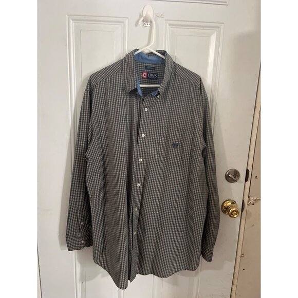 Chaps green white red plaid long sleeved button front collard shirt size 2XB - Picture 1 of 8